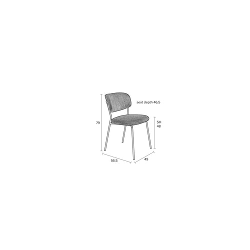 Housecraft Living Jolien Eetkamerstoelen Zwart/ Grijs - Set van 2 - vtwonen shop