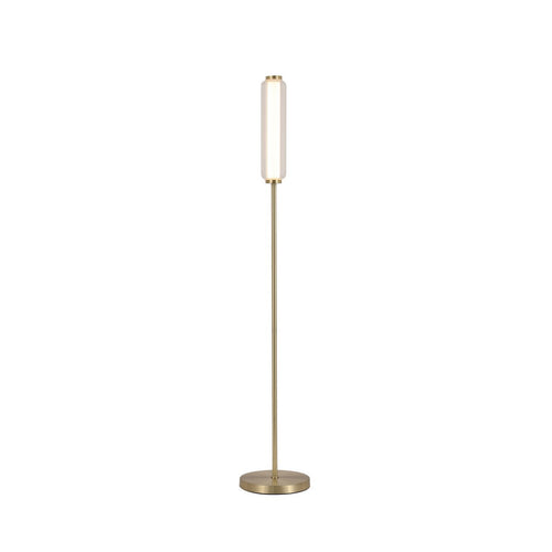 Searchlight Mod LED-vloerlamp, satijnen messing metaal, opaal acryl en helder