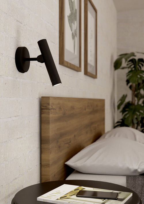 EGLO wandlamp Almudaina - led - 20 cm - zwart - staal