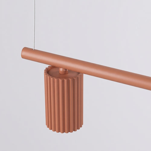 Sollux Lighting Kroonluchter KARBON 4 rode oker - 122x6,5x212cm