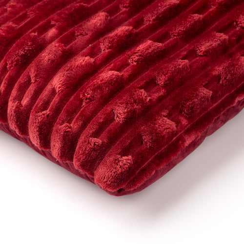 LUCA - sierkussen 45x45 cm - gerecycled - bontlook - Merlot - rood