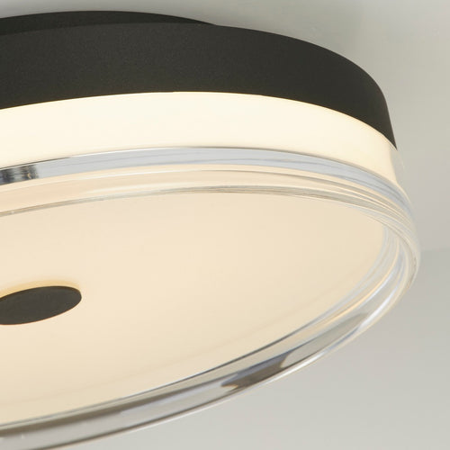 Searchlight Cyprus LED-plafondlamp, zwart metaal en helder acryl