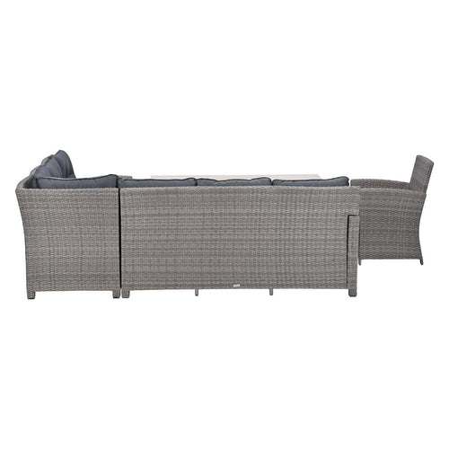 Garden Impressionslounge dining set Jaru 6-delig rechts - light teak vironwood