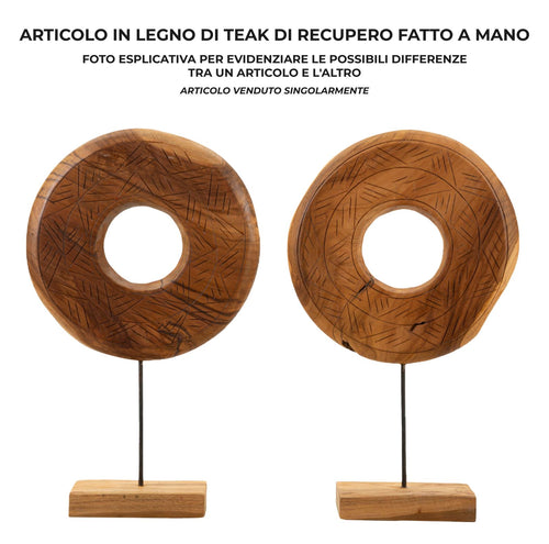 Ronde houten sculptuur 35x10x58 cm