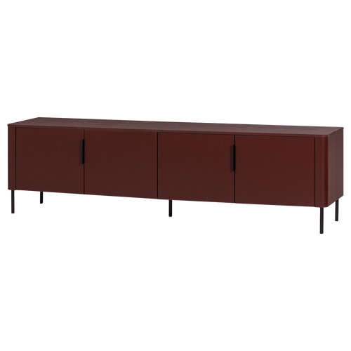 WOOOD tv meubel 200 cm Gunnar - Grenen - Bordeauxrood - 56x200x44