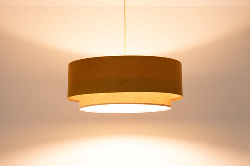 bpskoncept hanglamp Duo - linnen & warm oranje - Ø50 cm