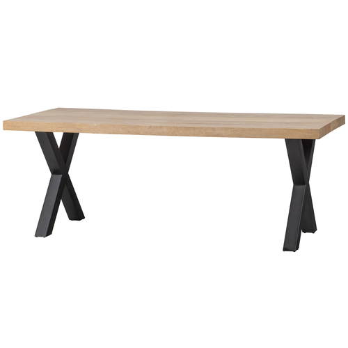 WOOOD tafel met alkmaar poot Tablo - Mango/Metaal - 75x180x90 - vtwonen shop