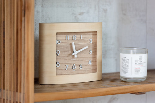 J-Line klok Rechthoekig - multiplex/hout - naturel - 25 x 19 cm - vtwonen shop