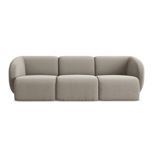 LaMiaSofa 3-zits bank Cervo - velours - taupe - 244x94x75