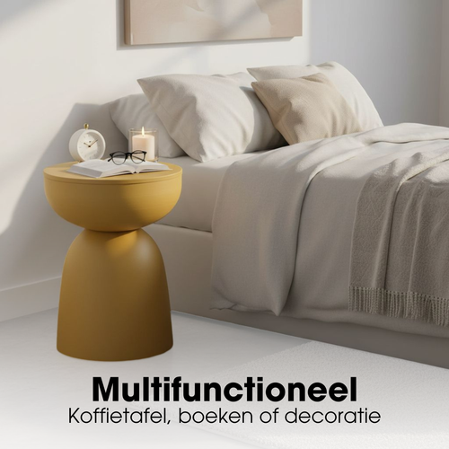 Mica Decorations Elliot Bijzettafel - Bijzettafel Rond H45 x Ø32 cm - Bijzettafeltje voor Woonkamer of Slaapkamer - Ideaal als Plantentafeltje - IJzer