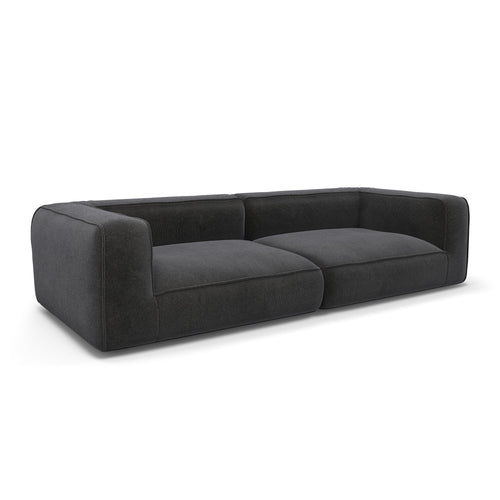 Premium Interiors - 3-zitsbank met geweven stofbekleding  SOFIA - kruisbinding grijs 250cm
