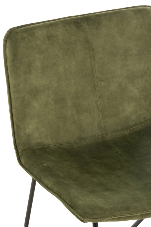 J-Line loungestoel Isabel - metaal/textiel - groen - 2 stuks