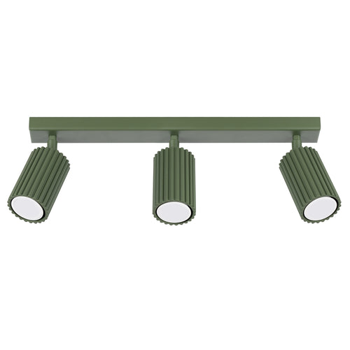 Sollux Lighting Plafondlamp KARBON 3L olijfgroen - 45x6,5x16,5cm