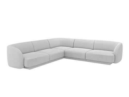 Micadoni Symmetrische hoekbank Miley 5-zits, boucle lichtgrijs - 255x255x70cm