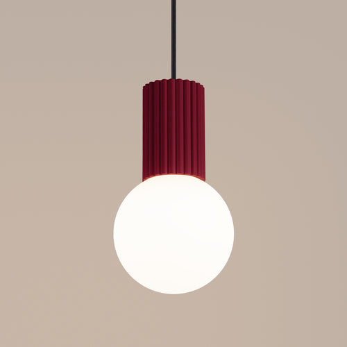 Sollux Lighting Hanglamp HALO 1 bordeauxrood - 12x12x120cm