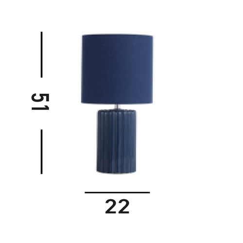 Searchlight Groove 1-lichts tafellamp, marineblauw met bijpassende kap