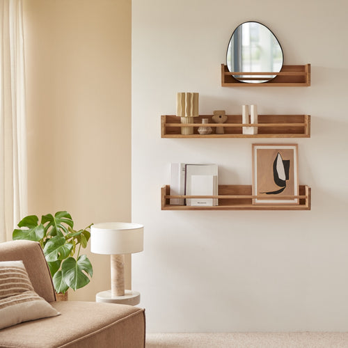 Tikamoon Badkamerwandrek van massief teakhout 100 cm - Naturel - vtwonen shop