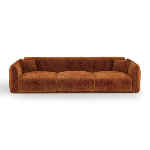 Premium Interiors - Bank LUSH - fluweel met motieven terracotta 235cm