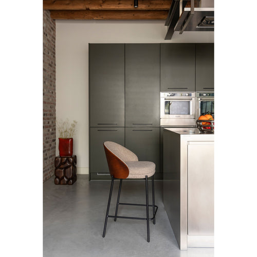 Dutchbone Rodin Counter/ Barkrukken met Rugleuning Beige - Set van 2 - vtwonen shop