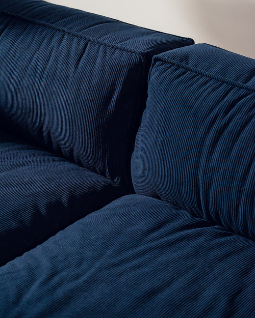 noo.ma Lobi 3-zits slaapbank - Storm Blue Corduroy, 140x190 cm slaapfunctie