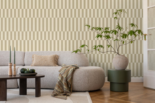 ESTAhome behang strepen donker beige - 53 cm x 10.05 m - 131212 - vtwonen shop