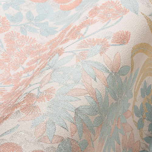 Livingwalls behang bloemen wit, blauw, geel, roze en zilver - 53 cm x 10.05 m - AS-391281 - vtwonen shop