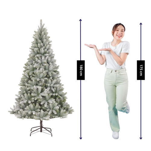 Black Box Trees Nagoya Kerstboom Groen Frosted met Scharnierconstructie - Kerstversiering voor Binnen - Kunstboom met Realistische Uitstraling -