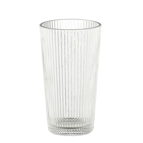 Mica Decorations Grigio Drinkglas - Longdrinkglas van Glas met Subtiele Ribbelstructuur - Transparant en Tijdloos Drinkglas voor Water, Frisdrank en