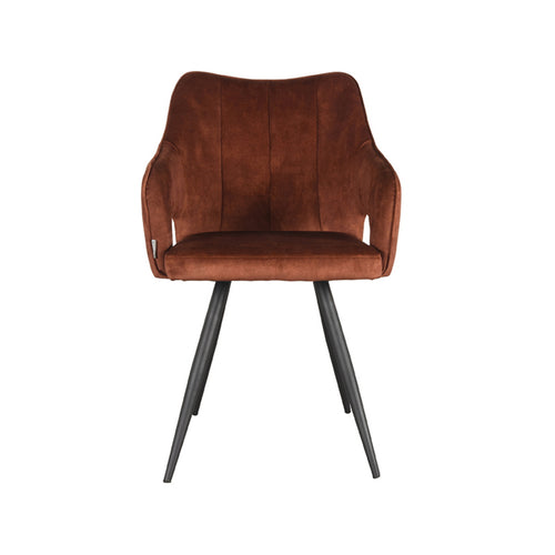 LABEL51 Eetkamerstoel Noud - Bruin Velvet - Zithoogte 49cm
