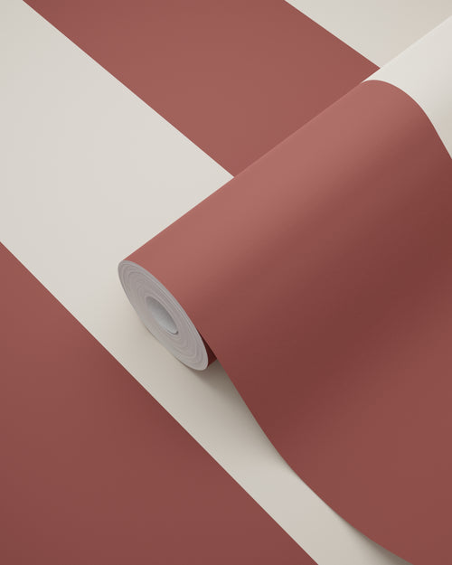 ESTAhome behang strepen bordeaux rood en wit - 50 x 900 cm - 131970