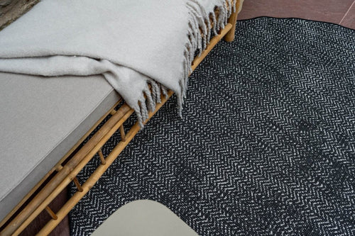 Eva Interior Buitenkleed Dahl Rond - Zwart - Dubbelzijdig - 200 x 200 cm