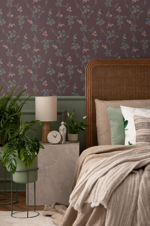 Borastapeter behang bloemen bruin - 53 cm x 10.05 m - 660846 - vtwonen shop