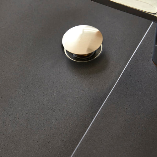 Tikamoon Massief eikenhouten en lavastenen badkamermeubel 80 cm - Naturel - vtwonen shop