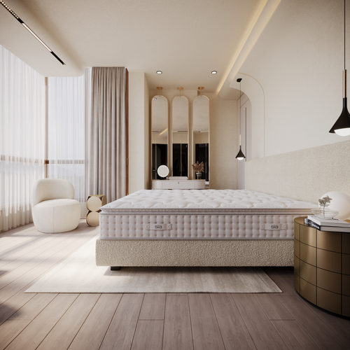 Sia Home - Matras HYBRIDE PREMIUM CLOUD - Traagschuim. Latex & pocketveren - Wit - 90cm