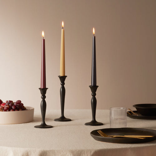 Bolsius gladde dinerkaarsen metallic - zilver wit - 24,5 cm - vtwonen shop