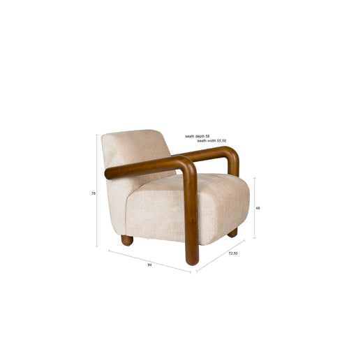 Dutchbone Lounge Chair Robinson - Beige - vtwonen shop