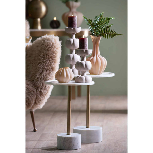 Light & Living bijzettafel Civita - wit - Ø41cm