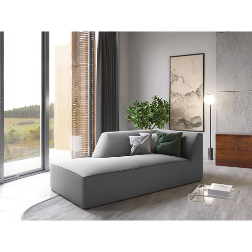 Cosmopolitan Design - Ligstoel links Siena flueel grijs - 181x93x69cm