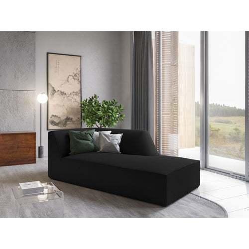 Cosmopolitan Design - Ligstoel rechts Siena structurele stof zwart - 181x93x69cm