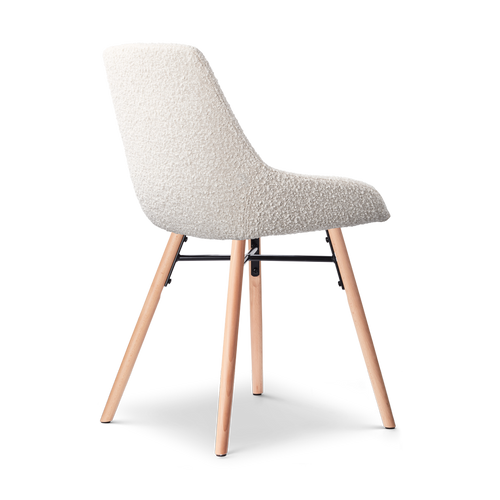 Nolon Nena-Isa Eetkamerstoelen Set van 2 - Bouclé Beige - Houten Poten - vtwonen shop