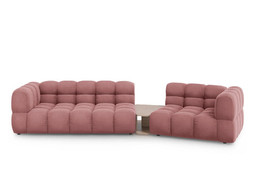 Cosmopolitan Design Rechte modulaire bank Sky 3-zits, flueel, zalm - 148x353x70cm