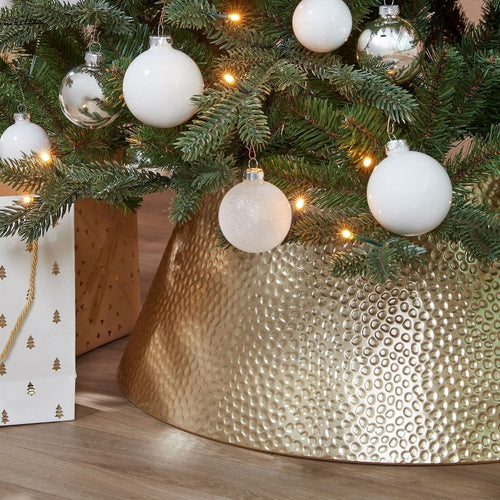 Mica Decorations Kerstboomrok L50 x B30 x H26 cm - Kerstboommand - Goud - Ijzer