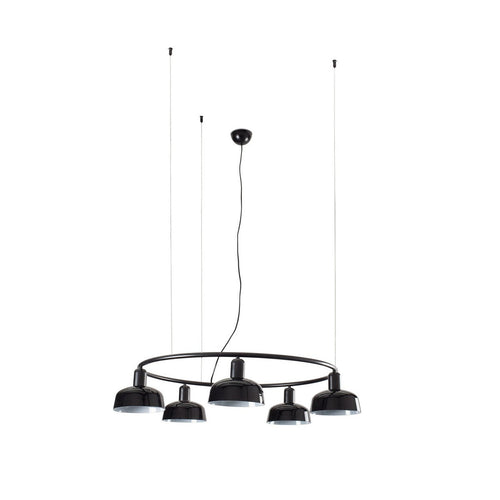Faro TATAWIN Kleine cilindervormige plafondlamp met 5 lampen, satijnzwart