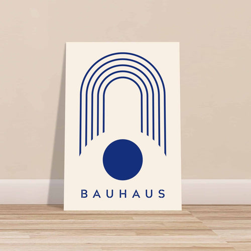Artfulprints Poster met Lijst Bauhaus - Blue arches   - 30x40 cm - Blauw