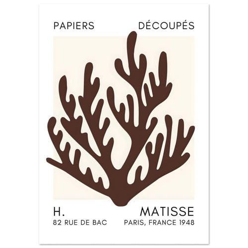 Artfulprints  Matisse – Coral harmony brown   poster A4 21x29.7 cm - vtwonen shop
