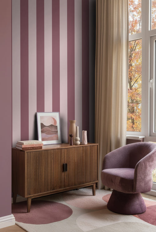 ESTAhome behang strepen mauve paars - 50 x 900 cm - 131967