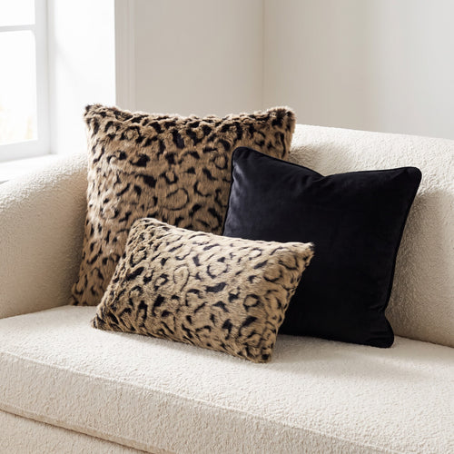 KUSSENSET - 3-delig - Keyan - 45x45 cm, 30x50 cm - inclusief binnenkussens - bruin, zwart