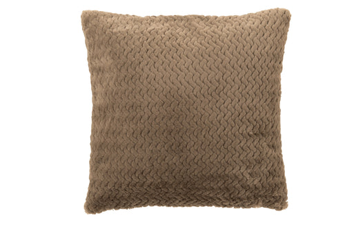 J-Line kussen - polyester - donkerbruin