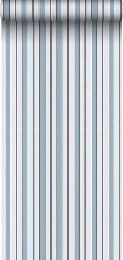 Sanders & Sanders behang strepen blauw en grijs - 53 cm x 10.05 m - 640699