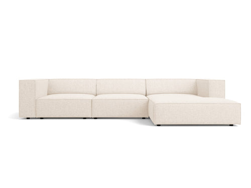 Cosmopolitan Design rechter hoekbank Arendal 4-zits, chenille, lichtbeige - 166x284x70cm